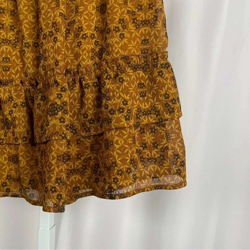 Live To Be Spoiled Large Cottagecore Floral Ruffle Mini Skirt Boho Hippie Flowy